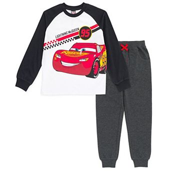 Disney's Cars Lightning McQueen 2 pc Long Sleeve Tee and Pants Set