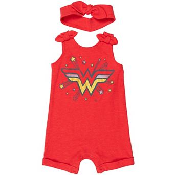 DC Comics Justice League Wonder Woman Sleeveless Romper and Headband Set