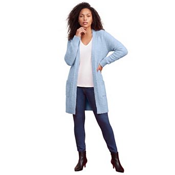 Roaman's Women's Plus Size Eyelash Cardigan