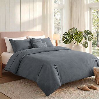 5 pc Modern Minimalist Duvet Cover Set with Cushions