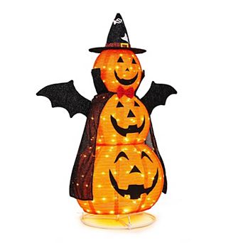 Merck Hearth 5ft Lighted Pop Up Pumpkin Halloween Decoration Cape Wing Outdoor Holiday Decor