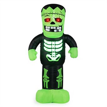 Merck Hearth 8.4 ft Halloween Inflatable Decoration with LED Lights Red Eyes Rib Cage Design