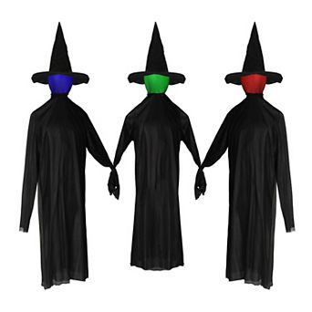 Merck Hearth 3 Pack Halloween Witch Decoration Lighted Sound Activated Standing Party Decor