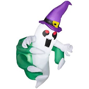 Merck Hearth 3.9 ft Inflatable Ghost Halloween Window Decoration with LED Light Outdoor Decor