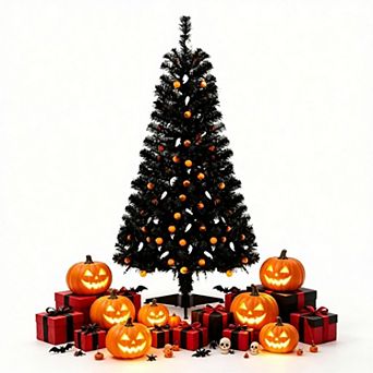 Merck Hearth 4.5 ft Halloween Tree with LED Lights Sound Effects Motion Sensor Indoor Outdoor
