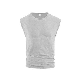 Men's Crew‑Neck Sleeveless Solid‑Color Muscle Tank Top