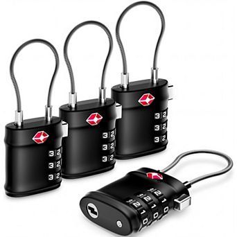 LUGGEX TSA Locks for Luggage, 4 Suitcase Locks, Luggage Locks TSA Approved