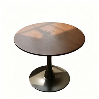 KWPZQEB 31.5" Small Round Bistro Table, Tulip Leisure Table with Steel Base for Dining Table