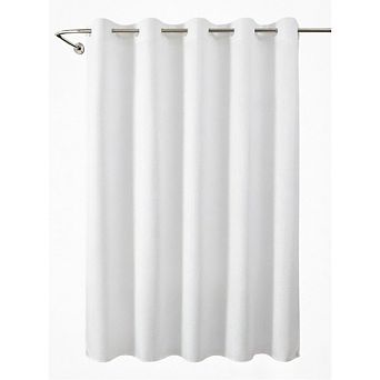 Hotel Waffle Shower Curtain, 71x74" Waterproof 3-in-1, Magnetic Weighted Hem, White