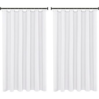 Shower Curtain Liner Set of 2, 72x72" White Waterproof Polyester, Machine Washable
