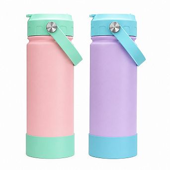 2-Pack Stainless Steel Insulated Water Bottle with Straw Lid Stickers and Protective Boot