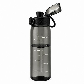 Tritan Reusable Leakproof Water Bottle With Time Marker Handle For School Travel Gym