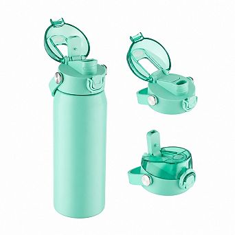Stainless Steel Insulated Water Bottle 2 in 1 Straw Chug Lid Leakproof for School Sports