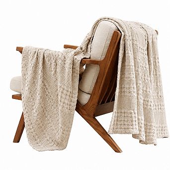 100% Cotton Waffle Throw Blanket Lightweight Breathable Soft All Season Home Decor Gift