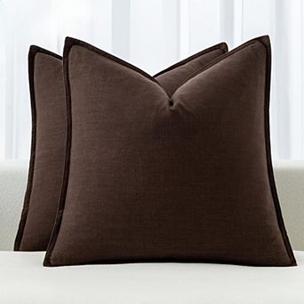 Decorative Linen Pillow Covers 20x20 Inch Boho Farmhouse Neutral Winter Couch Throw Pillows