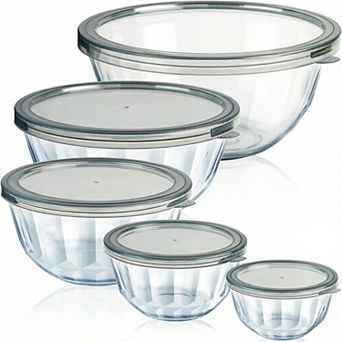 Mixing Bowls with Airtight Lids Sets, 5 Packs, for Kitchen Baking, Bpa Free, Dishwasher Safe