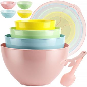 16 pc Plastic Mixing Bowls with Lids Set - Nesting Bowls Set, Preparing, Serving, and Storing