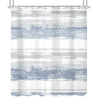 Shower Curtain for Bathroom Decor 72Wx72H Modern White Grey Striped Aesthetic ,12 Pack Hooks