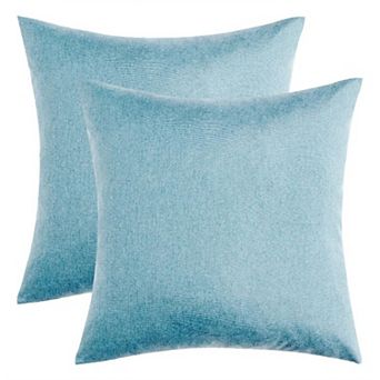 Pack of 2 Decorative Outdoor Solid Waterproof Throw Pillow Covers Faux Linen Garden Farmhouse