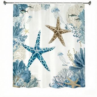 Shower Curtain,Tropical Seashell Fabric Waterproof Shower Curtain for Apartment Hotel Bathroom Decor