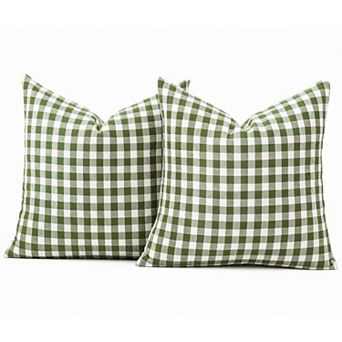 Outdoor Pillow Covers Set of 2,Gingham Outdoor Cushion Covers For Patio Porch, Farmhouse Buffalo