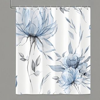 Watercolor Floral Shower Curtain,for Bathroom Sets Decor, with 12 Hooks,72x72 Inch