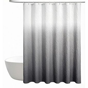 Ombre Shower Curtain, Farmhouse Waves Fabric Shower Curtains Bathroom Decor, Waterproof