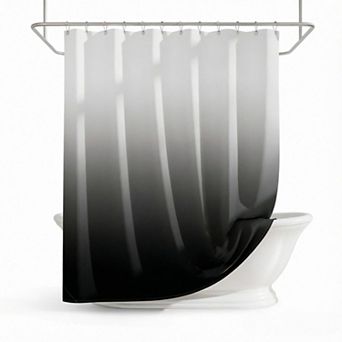 Shower Curtain, Cloth Ombre Shower Curtain Set with 12 Hooks,Farmhouse Bathroom Shower Curtain