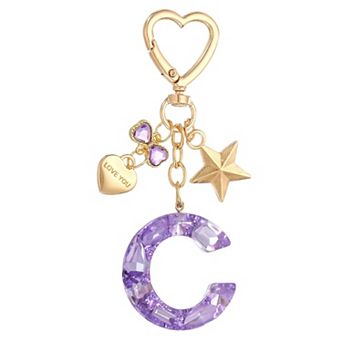 Cute Initial Letter Keychain for Women and Girls, Personalized Charm Accessories