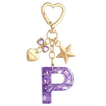 Cute Initial Letter Keychain for Women and Girls, Personalized Charm Accessories
