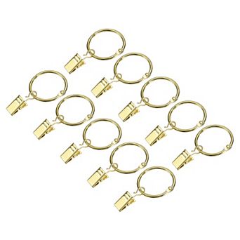 14 pc Curtain Rings with Clips, Carbon Steel 1.5 Inch Drapery Clip Rings Hooks for Curtain Rod