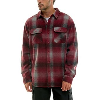 Men's Hallstatt Long Sleeve 2-Pocket Wool-Blend Flannel Shirt
