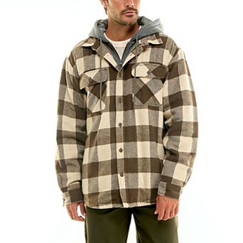 Men’s Hallstatt Sherpa-Lined Hooded Flannel Shacket