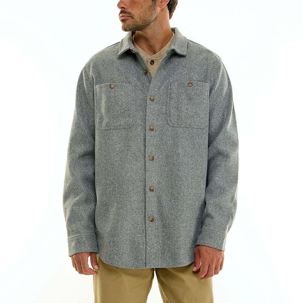 Men’s Hallstatt 2-Pocket Wool Like Fabric Button-Down Shirt