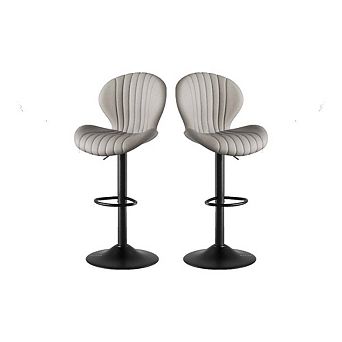 Modern Adjustable Swivel Fabric Counter Height Bar Stool