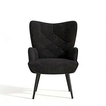 Mid Century Modern Velvet Convertible Accent Chair