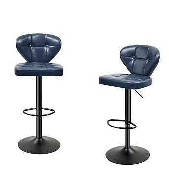 Modern Adjustable Swivel PU Leather Counter Height Bar Stool