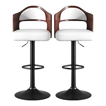 Modern Rustic Dual-Color Adjustable Swivel Bar Stool