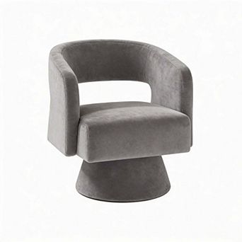 Swivel Barrel Accent Chair Oversized Velvet