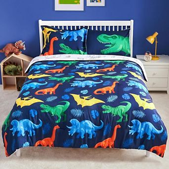 5 pc Twin Comforter Set Dinosaur Kids Bedding Soft Microfiber Bed-in-a-Bag