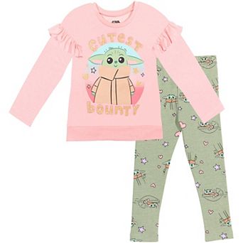 Star Wars The Mandalorian Grogu 2 pc Long Sleeve Tee and Leggings Set