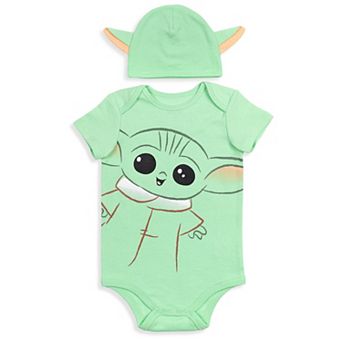 Star Wars The Mandalorian Grogu Cosplay Bodysuit and Hat Set