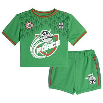 Star Wars The Mandalorian Grogu Athletic 2 pc Tee and Shorts Set