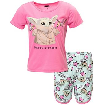 Star Wars The Mandalorian Grogu T-Shirt and French Terry Shorts Set
