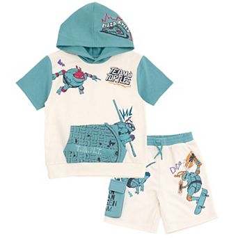 Teenage Mutant Ninja Turtles 2 pc Hooded Tee and Shorts Set