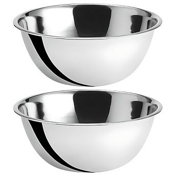 Heavy Duty Stainless Steel Mixing Bowls Set of 2 with Flat Base Design