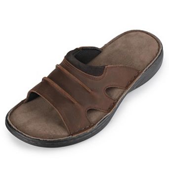Men's Leather Memory Foam Slides