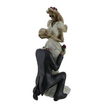 Skeleton Bride And Groom Wedding Couple Statue