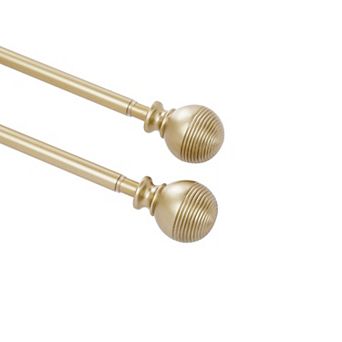Brookstone 2 pc Adjustable Steel Curtain Rod Set