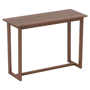 Teak Wood Rectangular Outdoor Bar Table for Patio Deck and Backyard